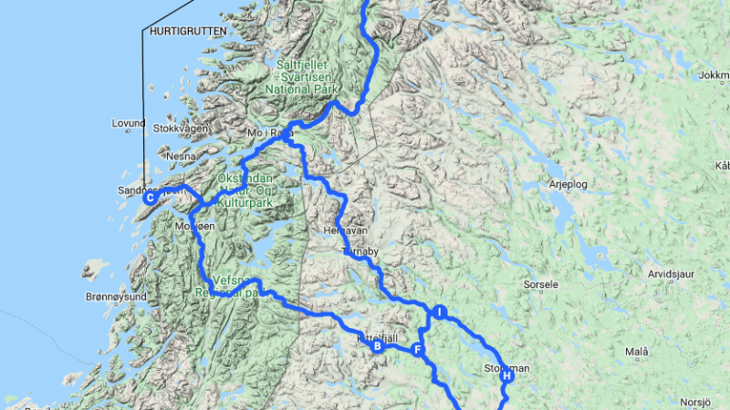 Sagavägen och Hurtigrutten  i en kombinerad rundresa