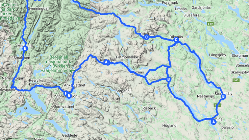 Sagavägen & Vildmarksvägen i en kombinerad rundresa
